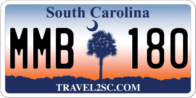 SC license plate MMB180