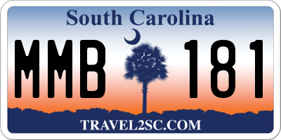 SC license plate MMB181