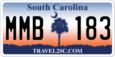 SC license plate MMB183