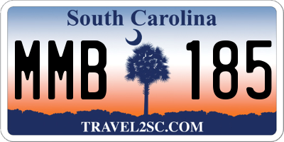 SC license plate MMB185