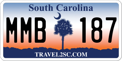 SC license plate MMB187