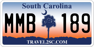 SC license plate MMB189