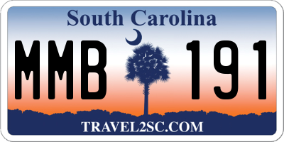SC license plate MMB191