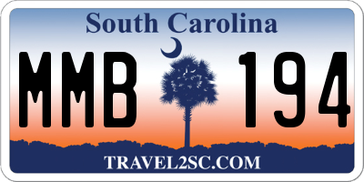 SC license plate MMB194