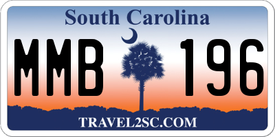 SC license plate MMB196