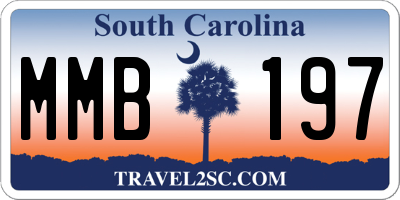 SC license plate MMB197