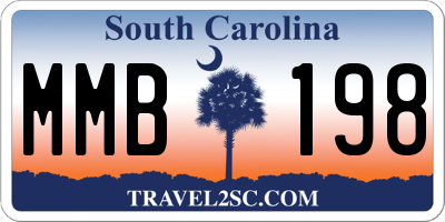 SC license plate MMB198