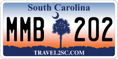 SC license plate MMB202