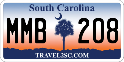 SC license plate MMB208
