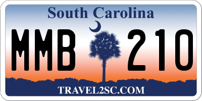 SC license plate MMB210
