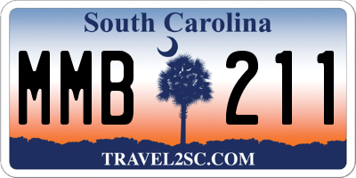 SC license plate MMB211