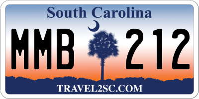 SC license plate MMB212
