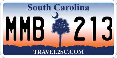 SC license plate MMB213