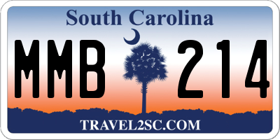 SC license plate MMB214