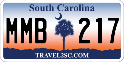 SC license plate MMB217
