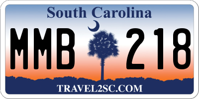 SC license plate MMB218