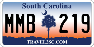 SC license plate MMB219