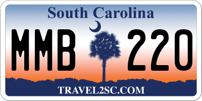 SC license plate MMB220