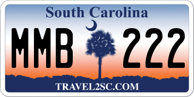 SC license plate MMB222