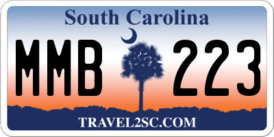 SC license plate MMB223