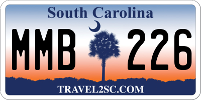 SC license plate MMB226