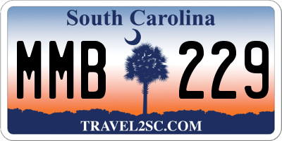 SC license plate MMB229