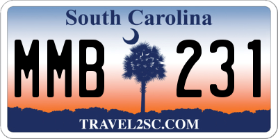SC license plate MMB231