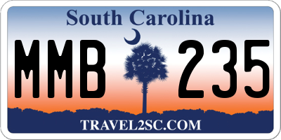 SC license plate MMB235
