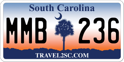 SC license plate MMB236
