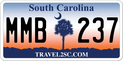SC license plate MMB237