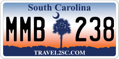 SC license plate MMB238