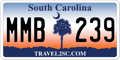 SC license plate MMB239