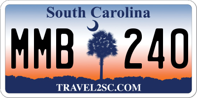SC license plate MMB240