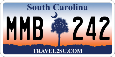 SC license plate MMB242