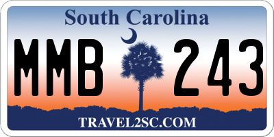 SC license plate MMB243
