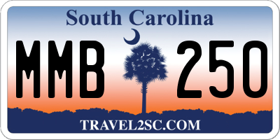 SC license plate MMB250