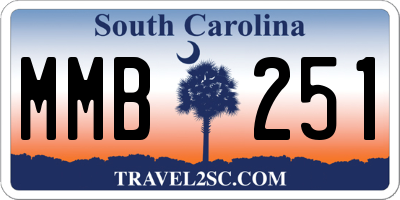 SC license plate MMB251
