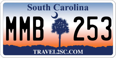 SC license plate MMB253