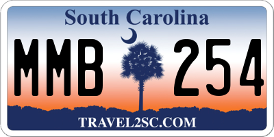 SC license plate MMB254