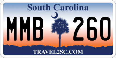 SC license plate MMB260