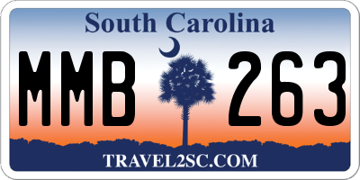 SC license plate MMB263