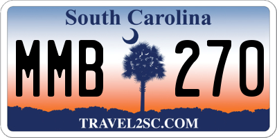 SC license plate MMB270