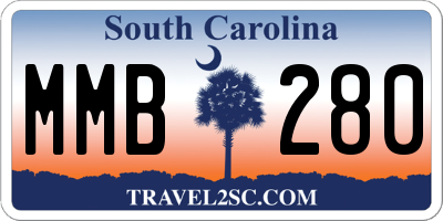 SC license plate MMB280
