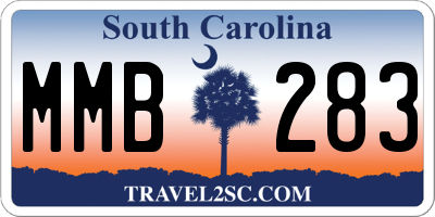 SC license plate MMB283