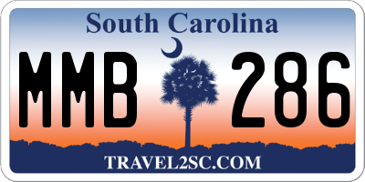 SC license plate MMB286