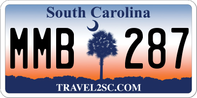 SC license plate MMB287