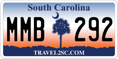 SC license plate MMB292