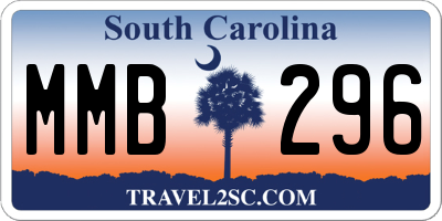 SC license plate MMB296