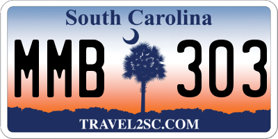 SC license plate MMB303
