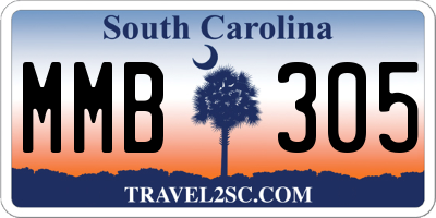 SC license plate MMB305